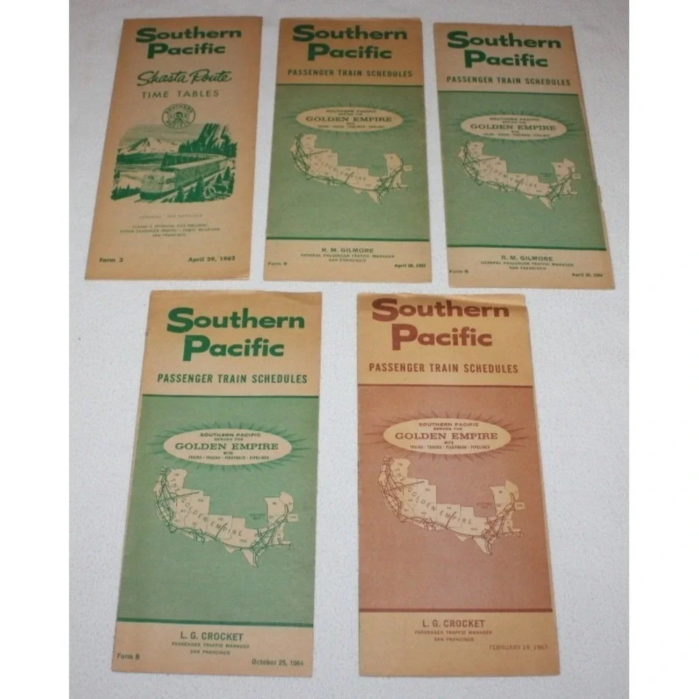 35 VTG Southern Pacific Lines Time Tables 1940s-1980s Passenger & Employee lot